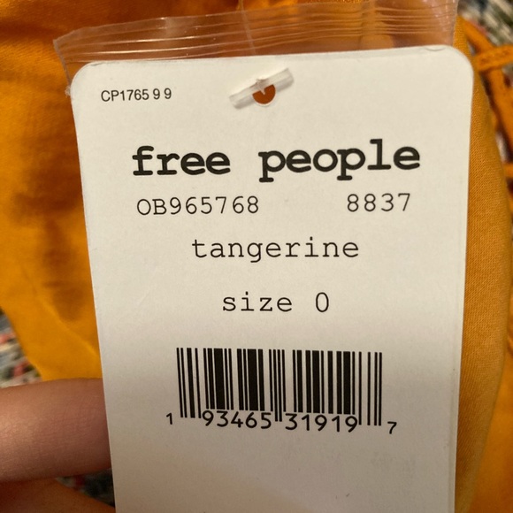 NWT Free People Later Days Midi Dress Size 0 - Tangerine - Picture 3 of 5